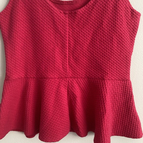 Ganni Anthropologie Textured Sleeveless Pink Peplum Tank Size Large Scoop Neck - Picture 8 of 10